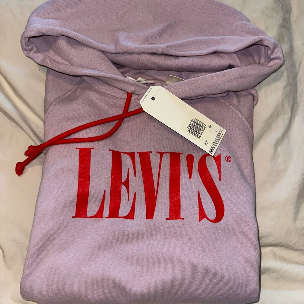 Levi's Light Purple Hoodie with Red Logo